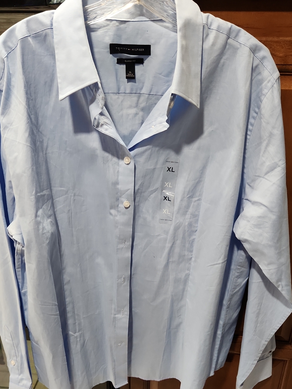 Tommy Hilfiger Men’s Pale Blue Button-Up Dress Shirt
